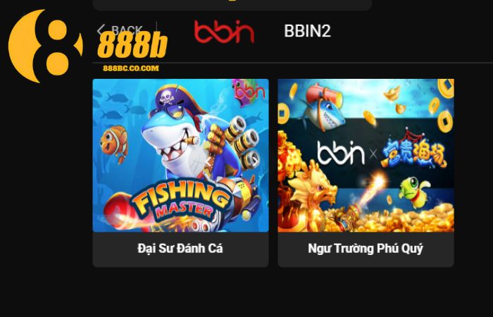 BBIN cung cấp hệ thống bắn cá với hơn 20 loại cá khác nhau